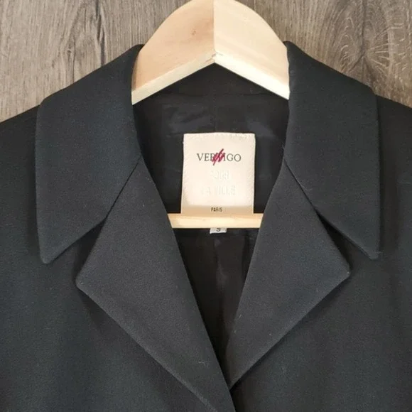 Vertigo Paris Pour La Ville Black Suit Jacket‎ Women's Small Blazer - Picture 2 of 7